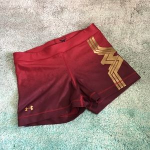 Wonder Woman under armour red ombré shorts medium